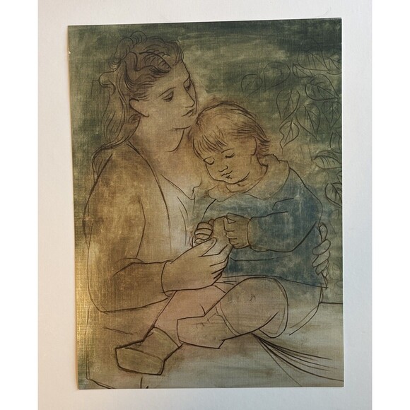 Masterpiece Collection #63 "Mother and Child" 10x13 Art Print Pablo Picasso - Picture 1 of 3